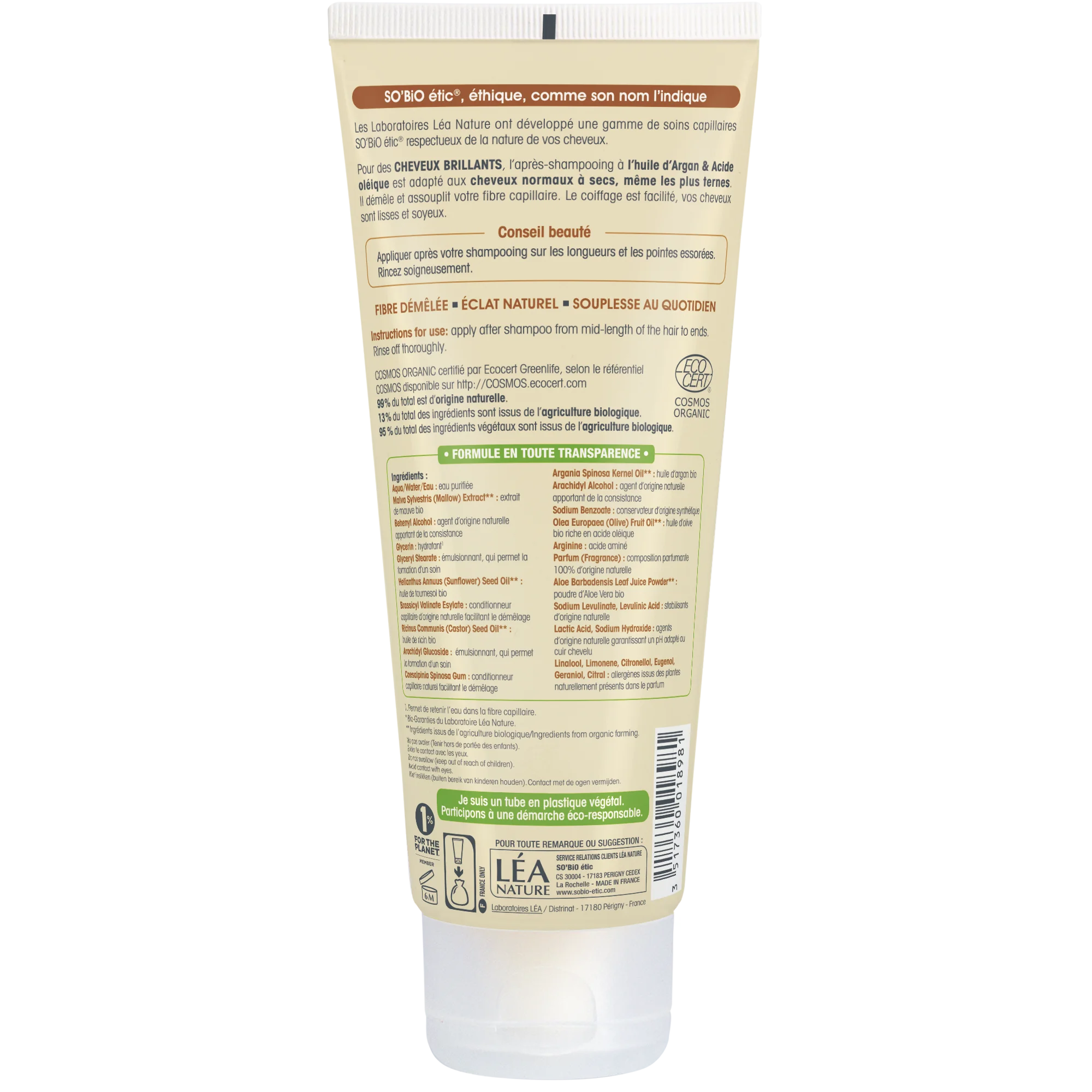 SO’BiO étic Balzam z arganom za sijaj - za normalne do suhe lase BIO (200 ml) - lase pusti sijoče in mehke