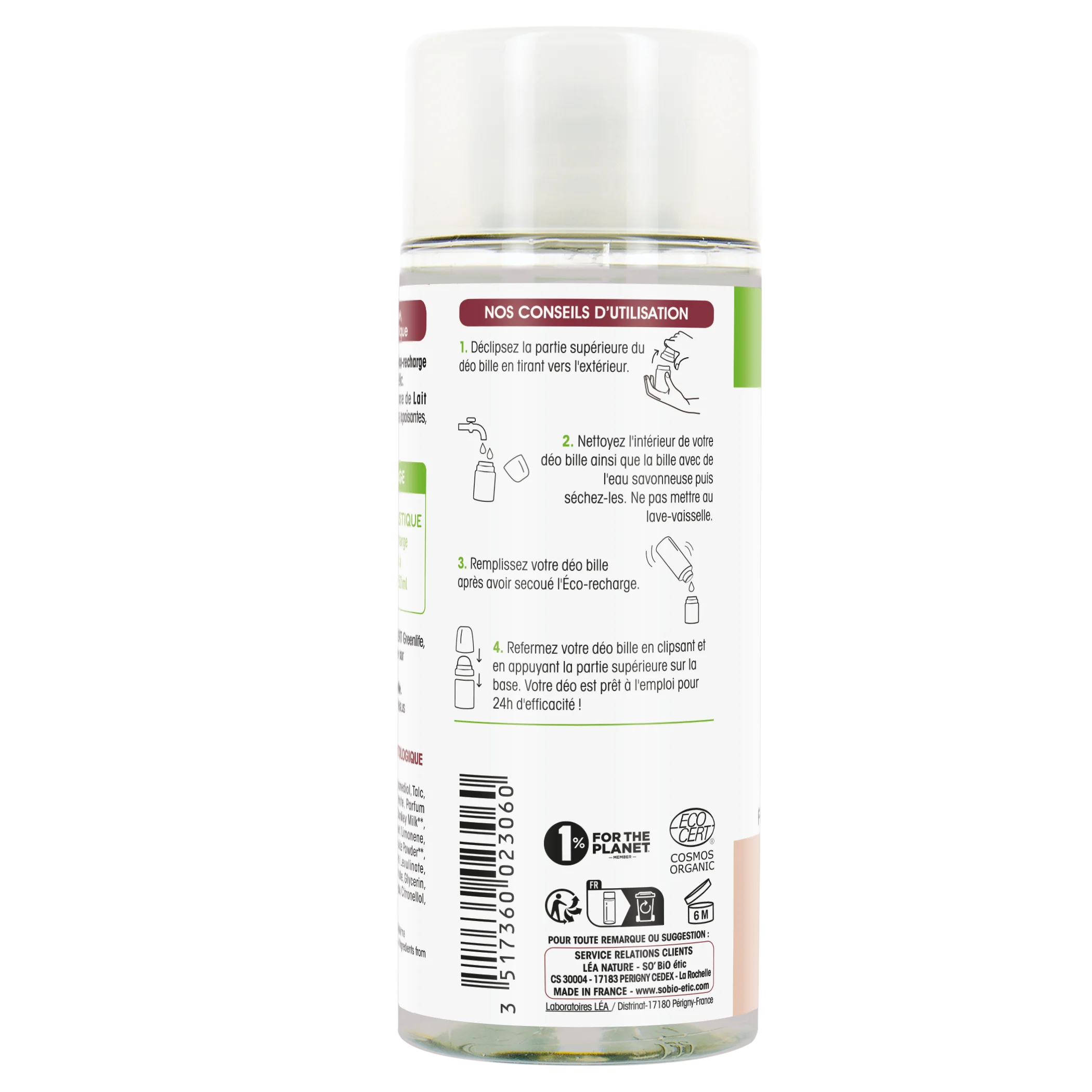 SO’BiO étic Polnilo za 24-urni vlažilni roll-on dezodorant z BIO oslovskim mlekom (150 ml) - eno polnilo nadomesti tri roll-on dezodorante
