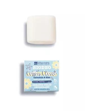 laSaponaria Trdni dezodorant Cotton Cloud BIO (40 g) - brez parfuma in sode bikarbone