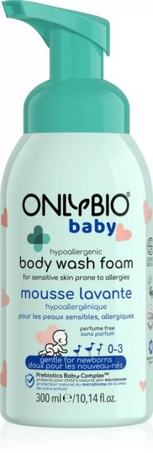 OnlyBio Hipoalergena pena za umivanje za dojenčke (300 ml) - primerna od rojstva