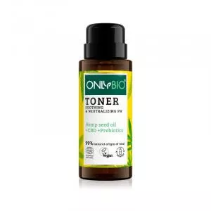 OnlyBio Blažilni tonik za občutljivo kožo z oljem konoplje in CBD (300 ml)