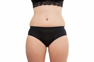 Menstrualne spodnjice Black Bikini - srednje črne - htr. in lahka menstruacija (S)