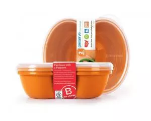 Preserve Škatla za prigrizke (2 kosa) - oranžna - izdelana iz 100 % reciklirane plastike