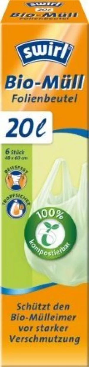 Swirl Biokompostirne vrečke z ročaji (6 kosov) - 20 l