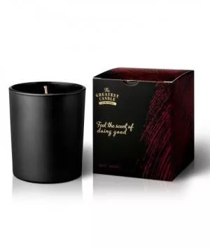 The Greatest Candle in the World Dišeča sveča v črnem steklu (170 g) - les in začimbe